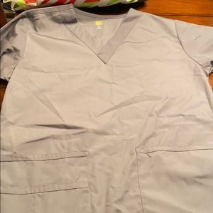 Grey scrub top with pockets